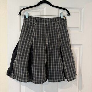 Weekend Max Mara Cotton Plaid Pleated Mini Skirt Size 4